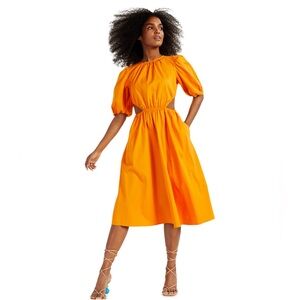 Puff-Sleeve Cutout Dress